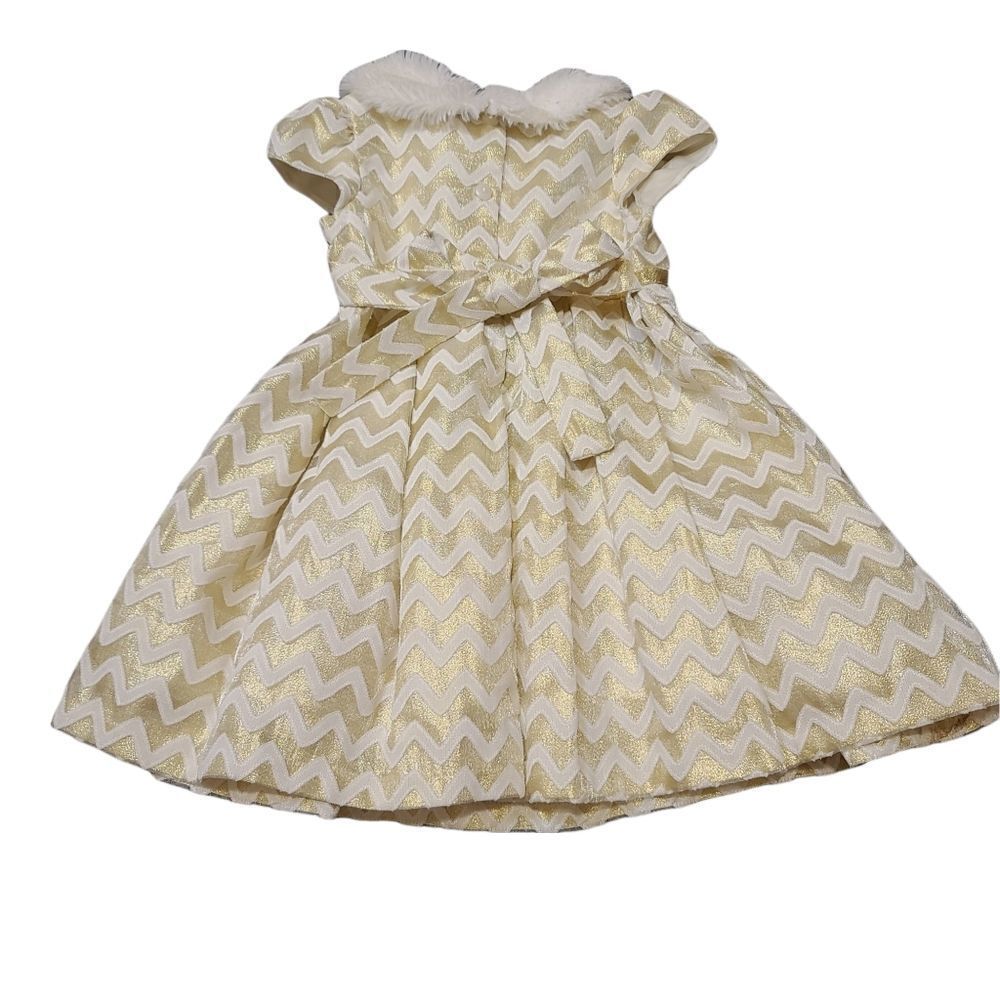 Gold Christmas Dress Holiday 4T - Picture 4 of 6